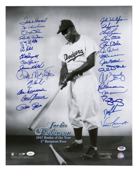 Jackie Robinson 16x20 Photo Signed By (29) Former Rookies of the Year (PSA/DNA)